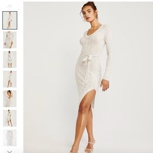 New WT Tie-Waist Sweater Dress Abercrombie Midi